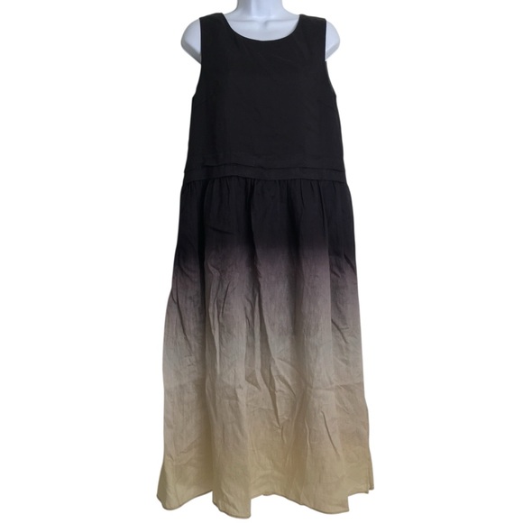 Fibfix Ombre Sleeveless Midi Dress Lyocell Linen Blend Ethereal Fairy Modern - Picture 3 of 14